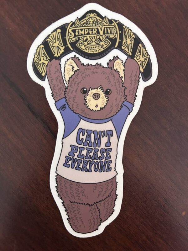 Punk Sticker - Teddy Bear with Wrestling Title Belt